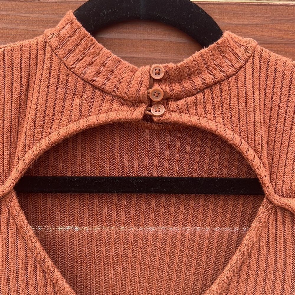 Rich Brown Striped Pattern Dress  - Picture 4 of 4
